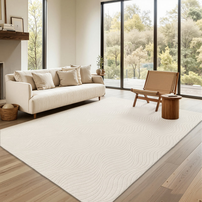  Tapis doux et lavable Wavy Line, Rectangle 5 pi x 7 pi