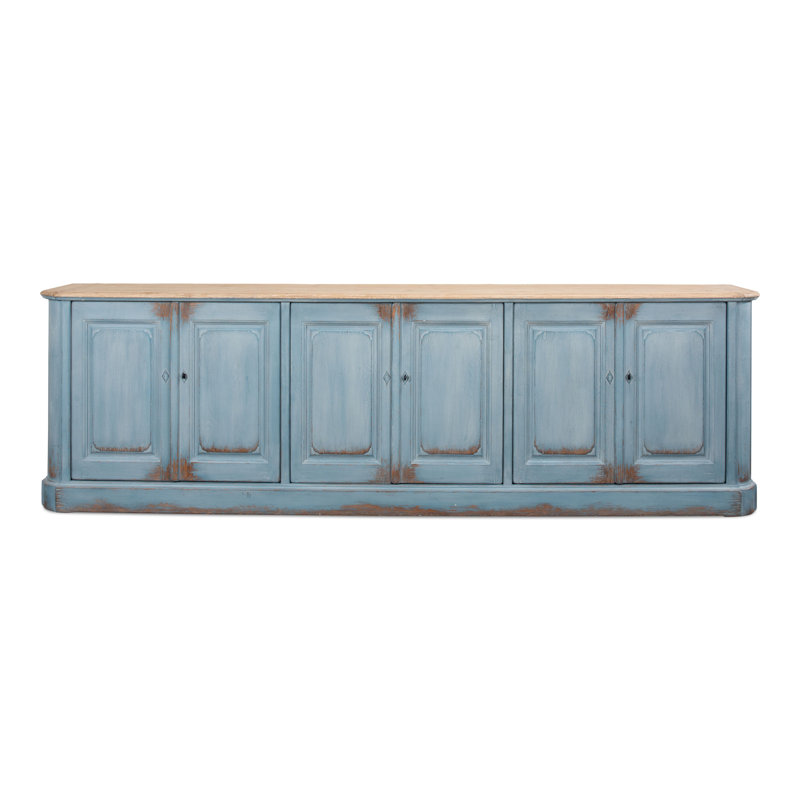 Sarreid Sky Blue 119'' Pine Top Solid Wood Sideboard