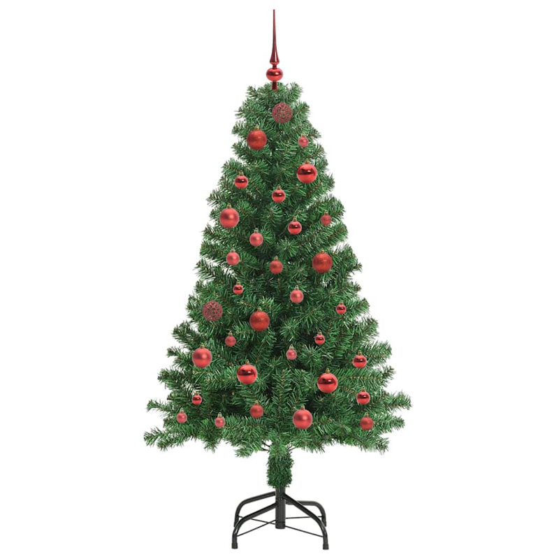 vidaXL Artificial Christmas Tree with 150 LEDs with Stand Green, 4.92 ft