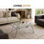 Leora Modern Square Coffee Table – Tempered Glass Top with Gold/Silver Chrome Legs-251921115