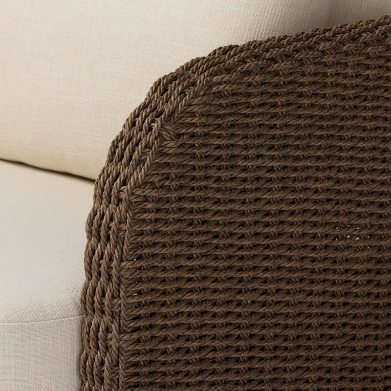 Corrigan Outdoor Swivel Armchair, Dark Textured Woven