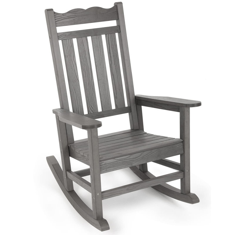 Chaise berçante d'extérieur Lisann, Gris