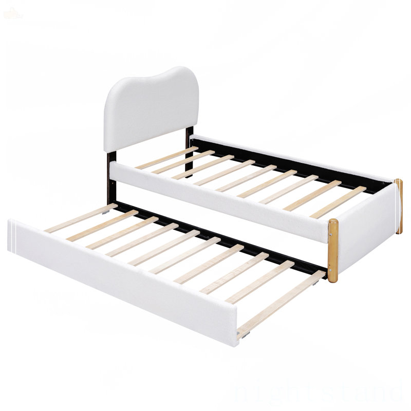 Twin Size Upholstered Platform Bed, Twin