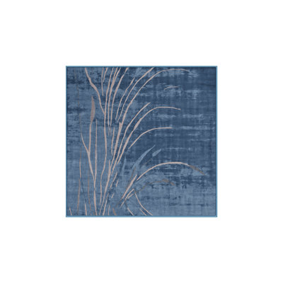 Machine Washable Blue Area Rug