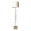 80" Polished Inner Horn Floor Lamp - Cream Cow Hide Base