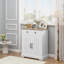 Armoire de rangement 28,8 po, buffet compact en bois avec 2 tiroirs et 2 portes, mobilier d'appoint minimaliste moderne pour le salon, la cuisine, la salle à manger