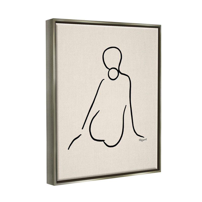 "Femme assise sur une ligne de griffonnage", "Floater", impression sur toile, H 31 po x l 25 po x P 1,7 po