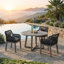 Chaises de cuisine et de salle à manger Jana rembourrées - Ensemble de 2 fauteuils de patio en bois massif-88414796
