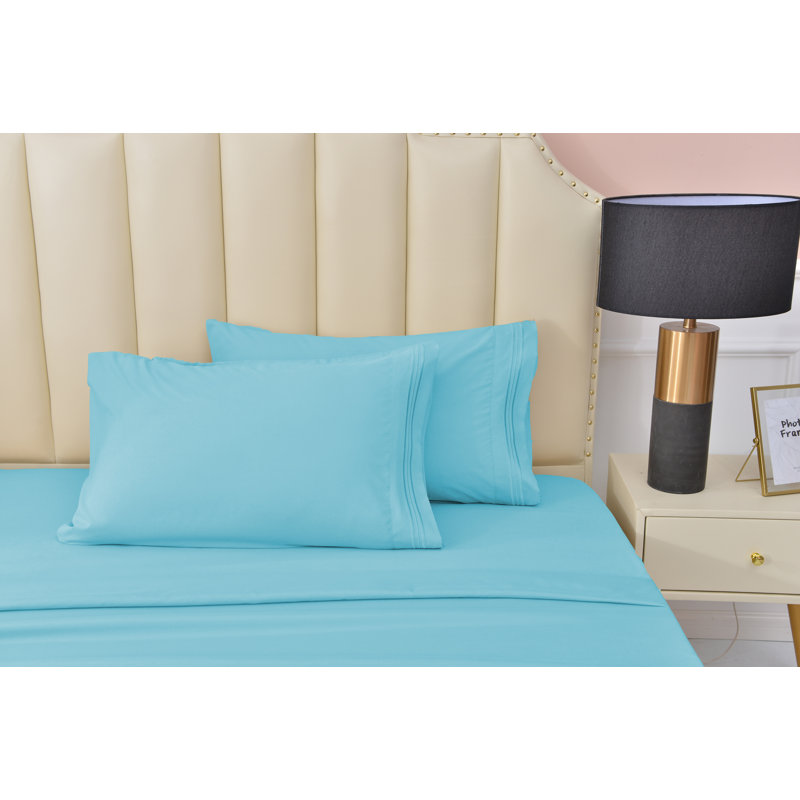 Ensemble de draps en rayonne de bambou, Simple, Aqua