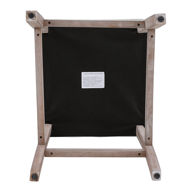 Upholstered Counter Stool with Solid Wood Frame, Grey