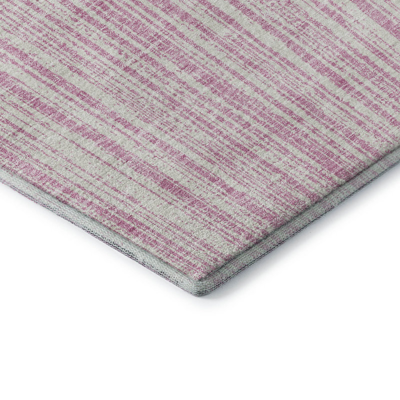Tapis rose Prisco lavable à la machine de qualité supérieure, Rectangle 2 pi 6 po x 3 pi 10 po