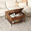 Table basse à plateau rabattable avec rangement