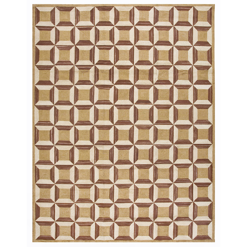 Hand Hooked Wool Geometric Indoor Rug