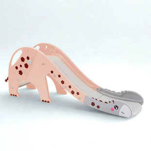 Glissoire de jeu intérieure / extérieure pour enfants et tout-petits Girafe Edition avec marches fermées et panier de basketball