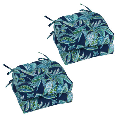 16-Inch Rounded Back Outdoor Tufted Chair Cushions (Set Of 4)