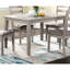 Table transitionnelle de 48 po x 36 po avec plateau en bois et 4 chaises, finition naturelle pour la surface: table de 48 po-869301379