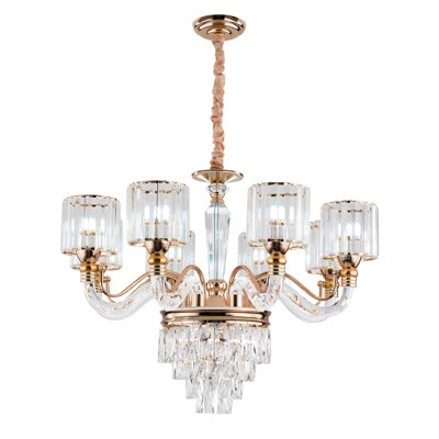 Luminaire suspendu élégant en cristal 6 lumières