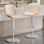 Chaise à dossier solide blanc crème, orange et argent (lot de 2)