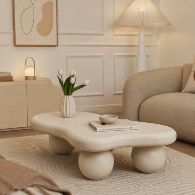 Table basse de 40 pouces en forme de nuage avec 3 pieds sphériques