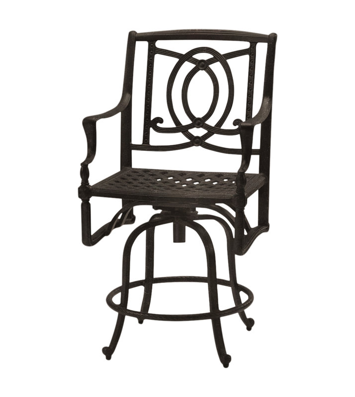 Bel Air 29" Swivel Patio Bar Stool, Midnight Gold, 24"