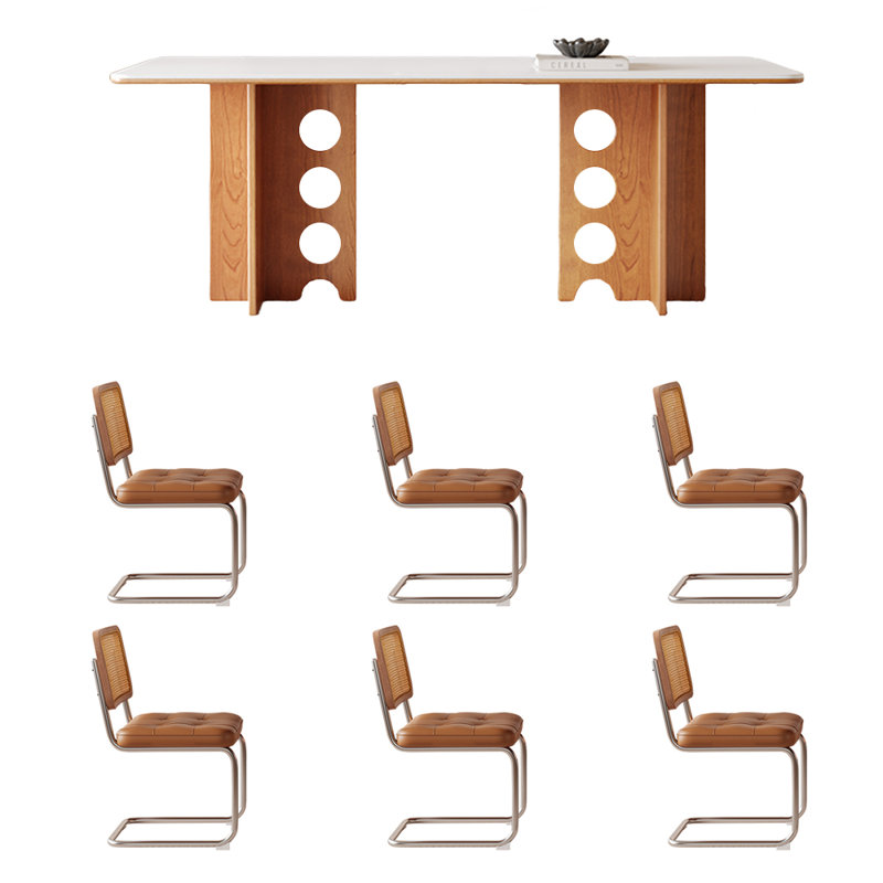 Ensemble de table de salle à manger rectangulaire de style français, H 29,5 po x L 59 po x l 31,5 po