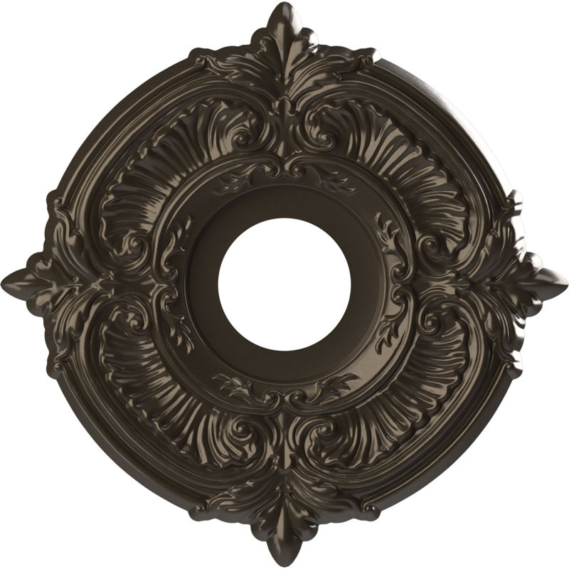 Attica Thermoformed PVC Ceiling Medallion, 13" H x 13" W x 0.75" D, Metallic Dark Bronze