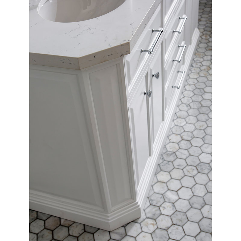 Palace 72'' W Double Vanity, Pure White, Polished Chrome