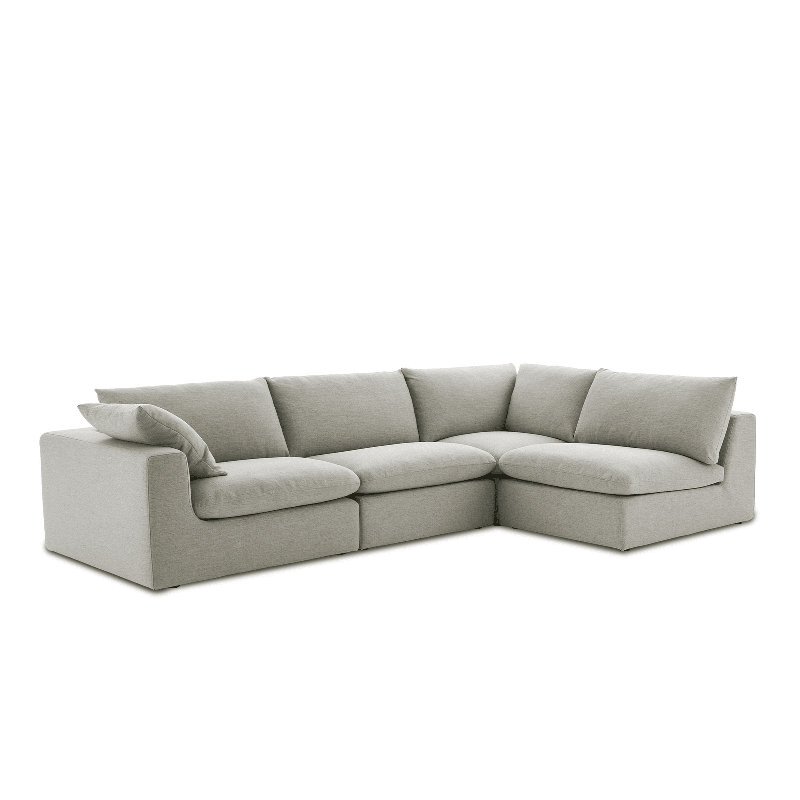 Canapé modulaire à assise profonde 154 po Modholic Duke, 4 places, gris, Gris, H 33 po x l 154 po x P 40 po