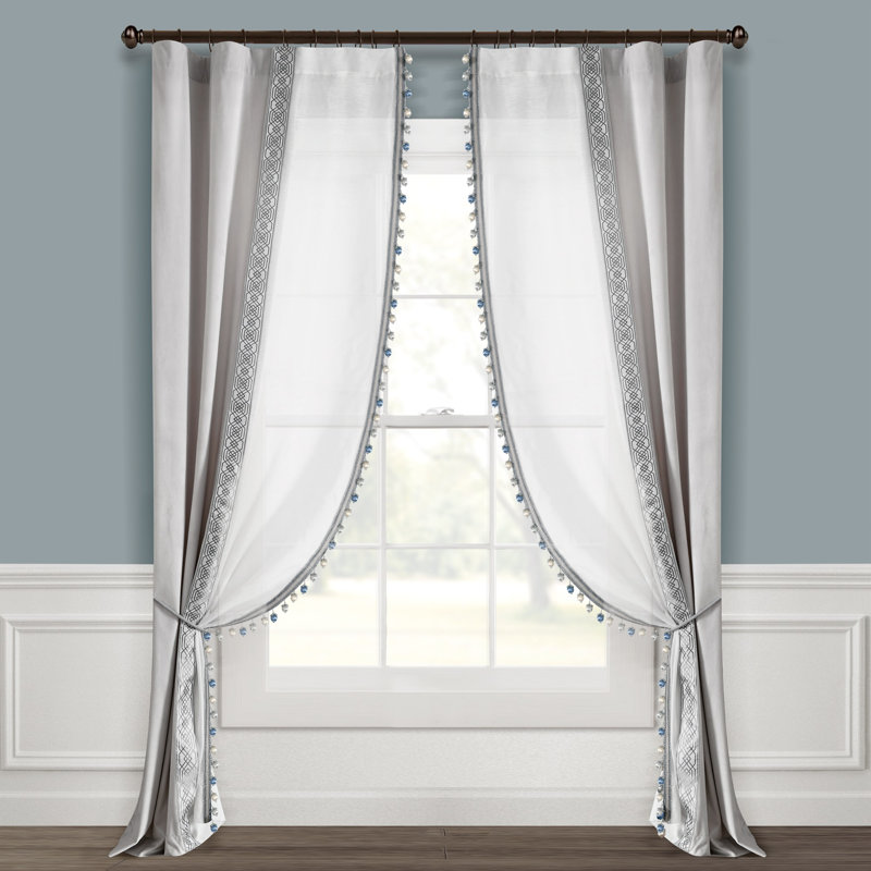 Sheer Curtain Single Panel, Light Gray