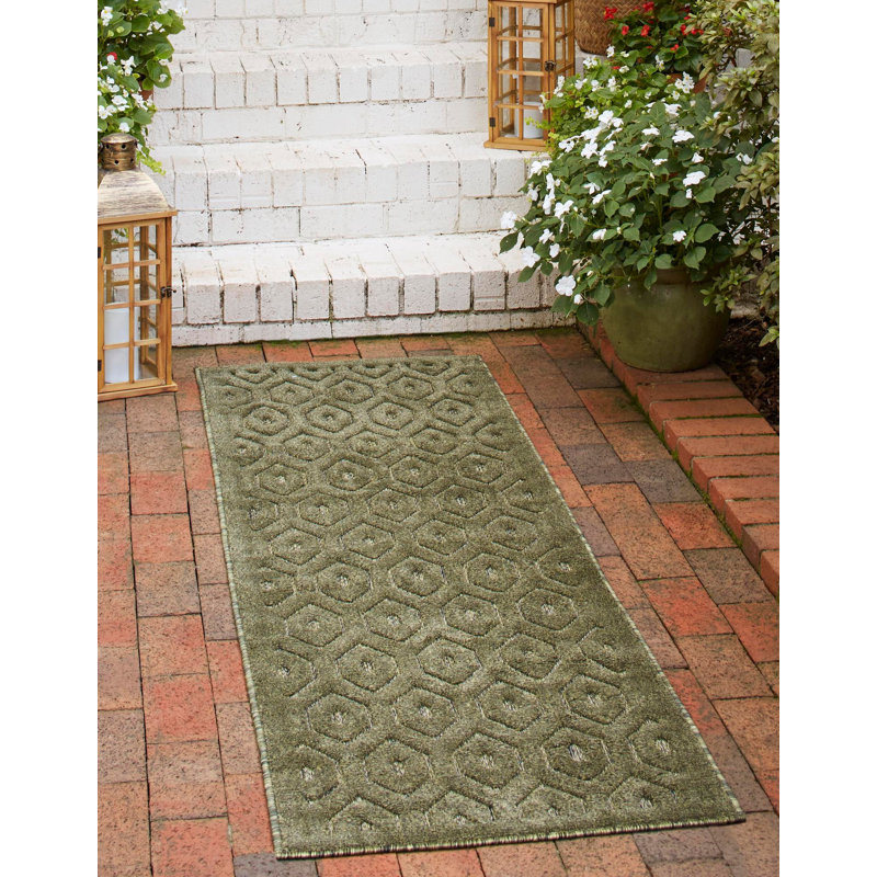 Heavner Geometric Indoor / Outdoor Rug, Runner 2' x 8'