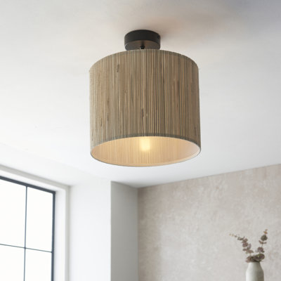 Avonlea Seaweed And Linen Semi Flush Mount