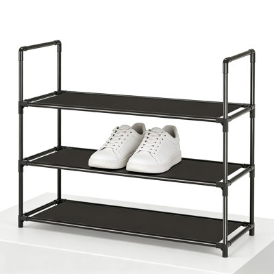 Stackable 3-Tier Shoe Rack Organizer, Sturdy Durable Storage Shelf For Entryway, Closet, Or Bedroom, Holds 10-12 Pairs Of Shoes