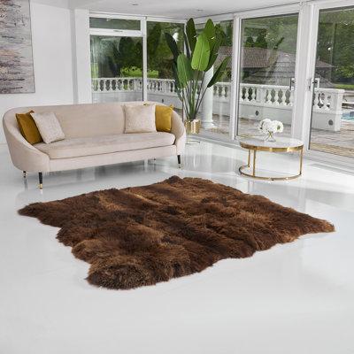 Gathers Solid Colour Sheepskin 160cm X 210cm Area Rug