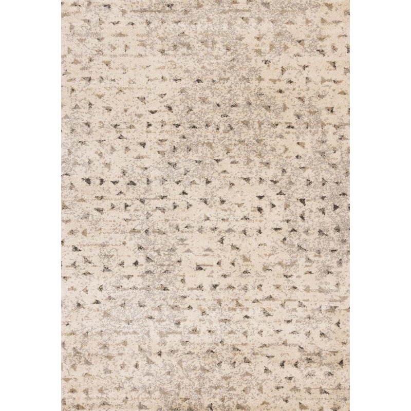Tapis ivoire à pois mouchetés Katixa, Rectangle 7 pi 10 po x 10 pi 10 po