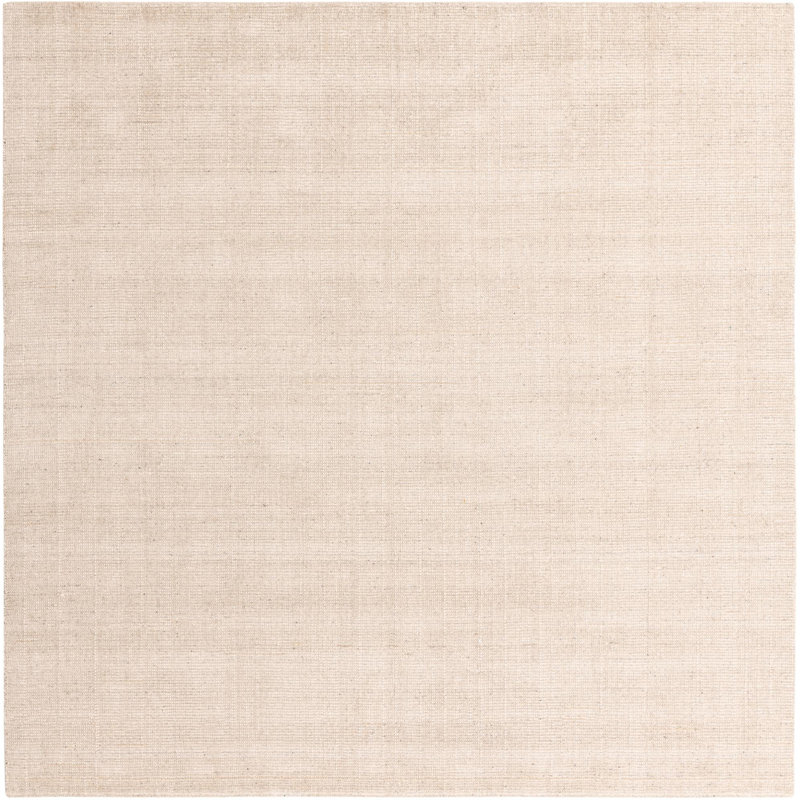 Tapis uni / rayé couleur liabah fève vanille - couleur ivoire, Carré 7 pi 10 po