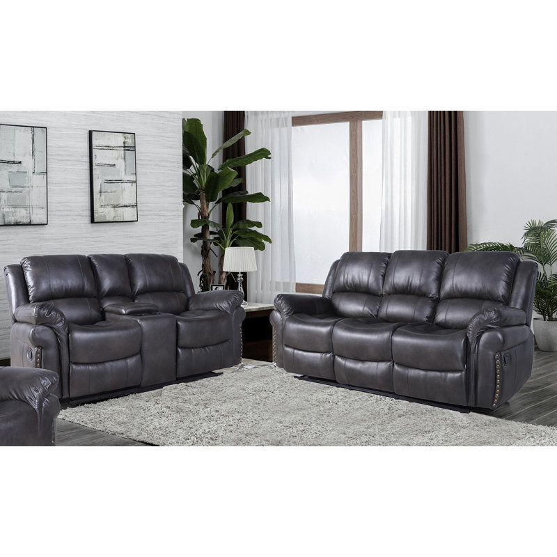 Sarahlynn Faux Leather Recliner, Black Faux Leather