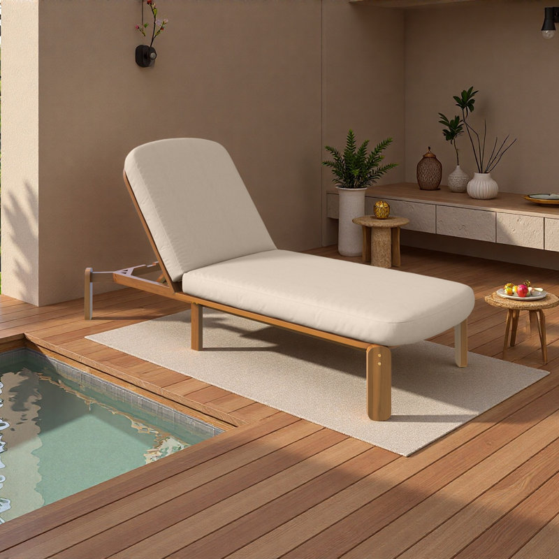 Durable Material Outdoor Chaise Lounge Adjustable Patio Chaise Outdoor Reclining Chair Pool Lounge Chair With Adjustable Backrest For Patio