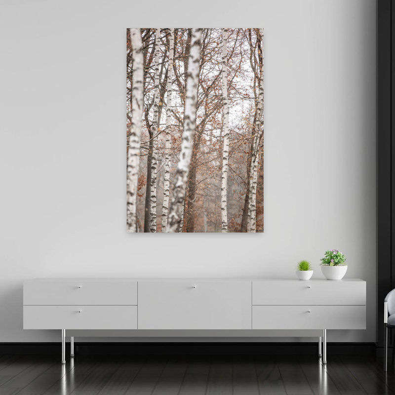 Art contemporain, art contemporain abstrait forêt de bouleau, H 60 po x l 40 po
