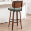 Tabouret de bar pivotant rembourré avec structure en bois-113262442-113262445