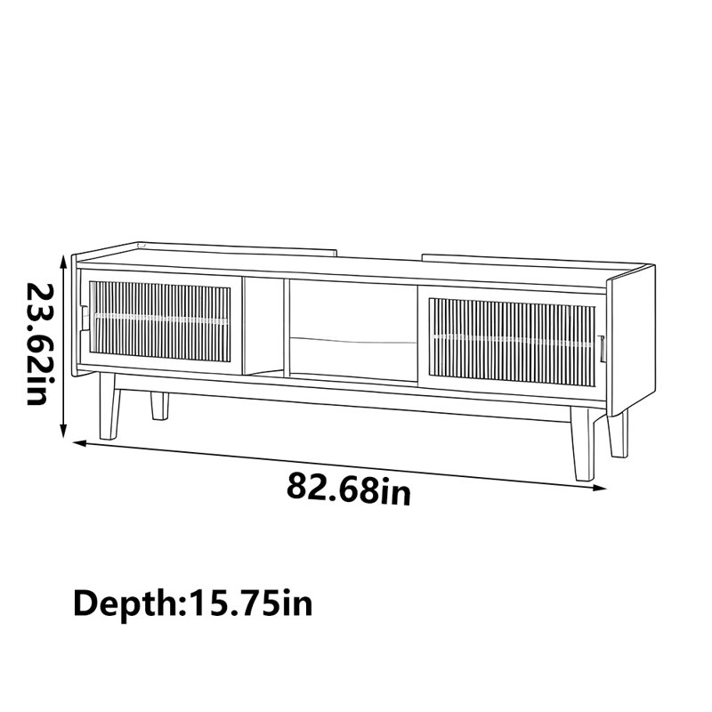 Meuble télé léger et luxueux, 82.68"