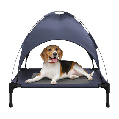 Lit surélevé pour chien avec baldaquin PETMAKER 30 x 24 - Bleu