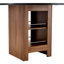 Table de salle à manger ronde en MDF de 42 pouces (107 cm), 30 pouces (76 cm) de hauteur, avec étagères de rangement à deux niveaux, cadre stable et tapis antidérapants.-1977149784