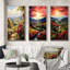 «Vineyard Twilight Bliss», 3 pièces sur toile-1885778682-1885778683