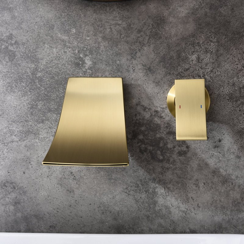 Luminaire de salle de bain mural doré - Débit d'eau fluide pour une baignoire luxueuse, Or brossé