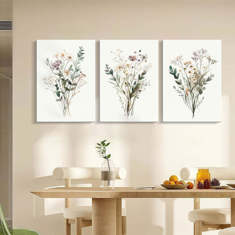 3 Piece Wrapped Canvas Print, 60 cm H x 40 cm W