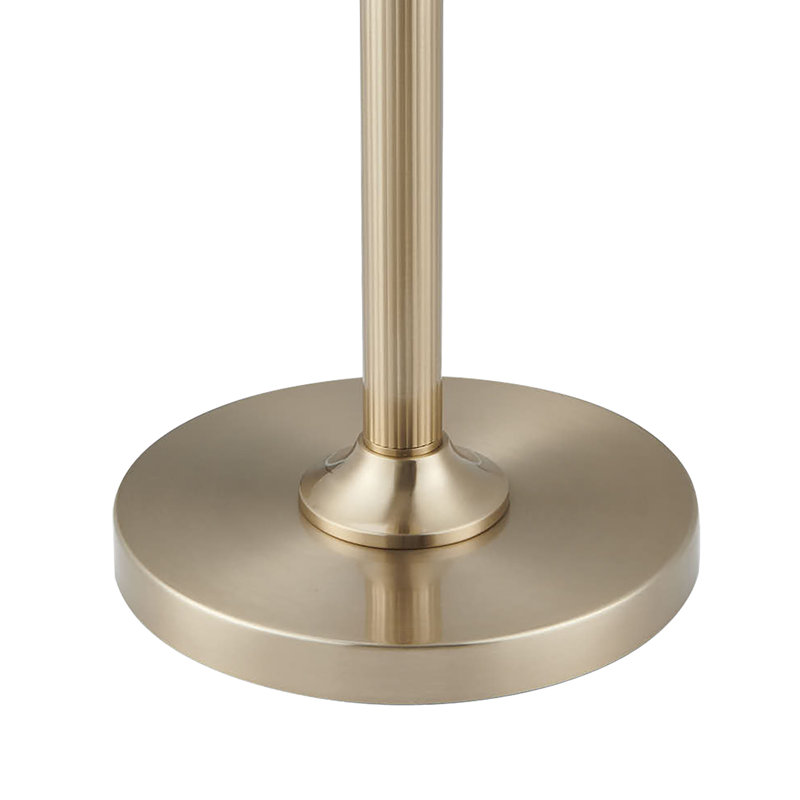 66" Metal Floor Lamp with Fabric Drum Shade, Champagne