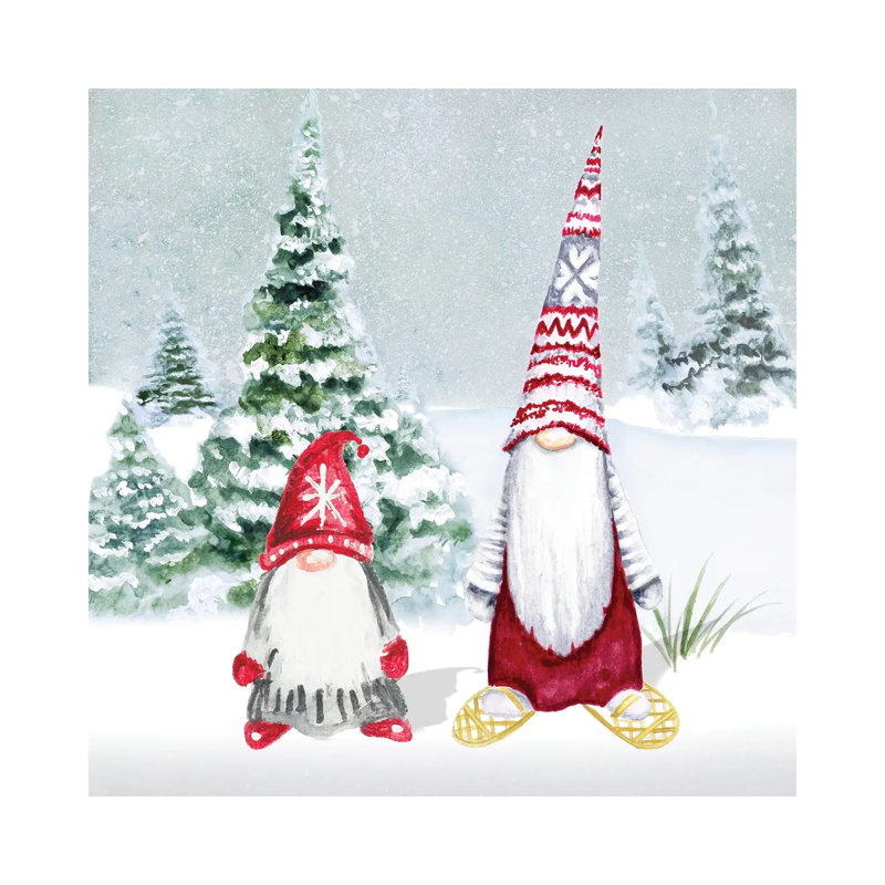 Gnomes On Winter Holiday II by Janice Gaynor - Wrapped Canvas Gallery-Wrapped Canvas Giclée