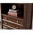 American Walnut Wood Glass-Door Storage Floor-Standing Bookcase