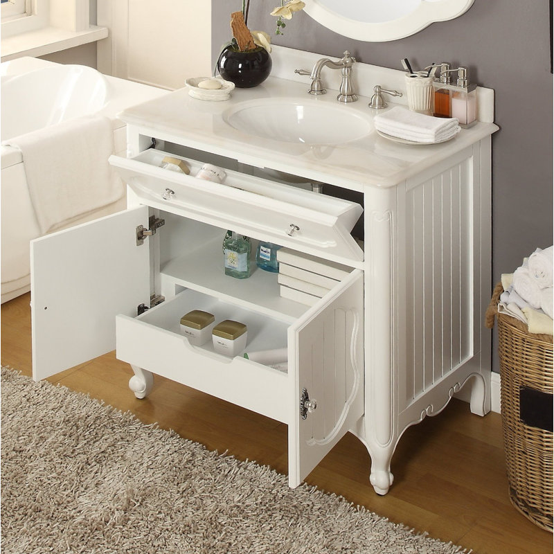 Ensemble de meuble-lavabo simple 34 po Harbaugh, Blanc