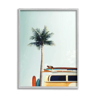 " Surf Bus Yellow With Palm Tree " by Design Fabrikken